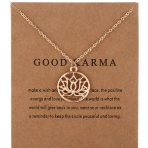 Good Karma Lotus Pendant Necklace with Card